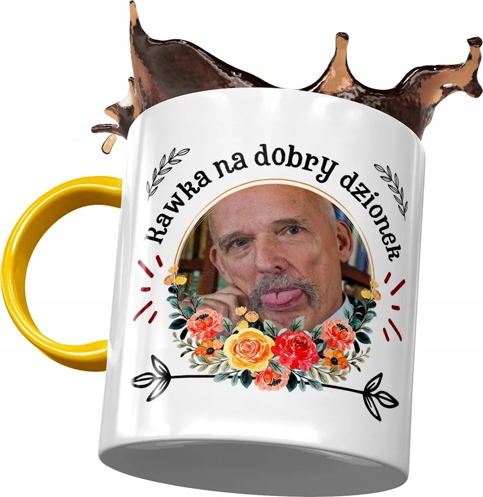 Sárga Janusz Corwin Mikke bögre Ajándék Nyomtatott Fotóval