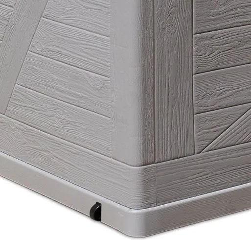 WOOD Kerti műanyag doboz 420 L világos szürke