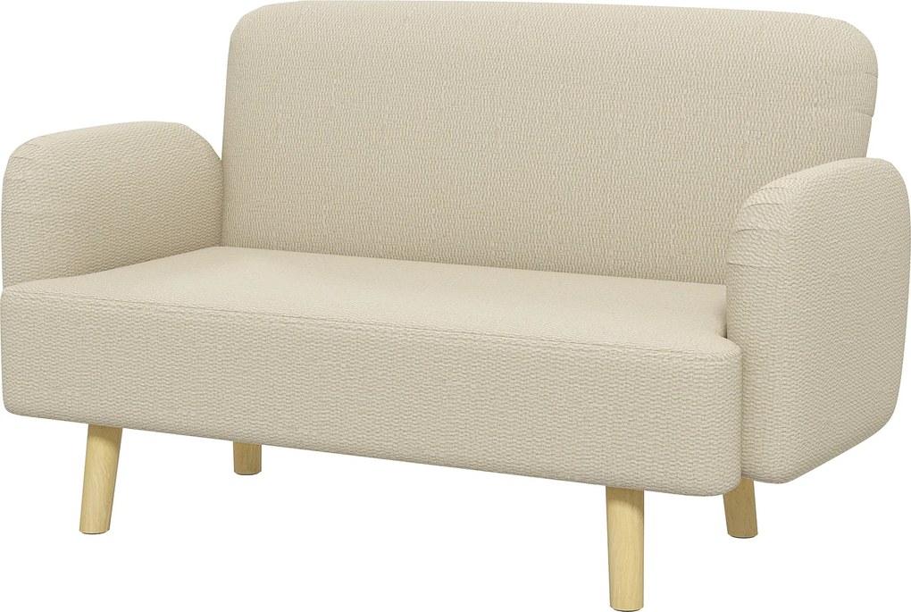 HOMCOM 2-személyes Modern Skandináv Szövet Kanapé Karfákkal, 21 cm Párnázottságú Fa Lábbal a Nappaliba, Pihenőbe, Otthonra és Irodába, 140x74x79 cm, K