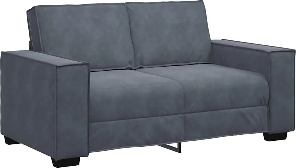 vidaXL kétszemélyes sötétszürke bársony kanapé 160x78x84 cm