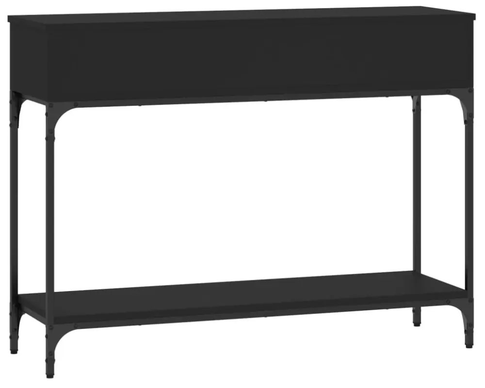 fekete szerelt fa tálalóasztal 100 x 30,5 x 75 cm