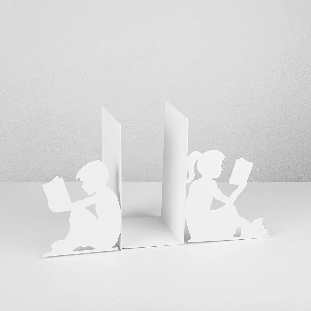 Kitap fém könyvtámasz, fehér, 40,5×14 cm