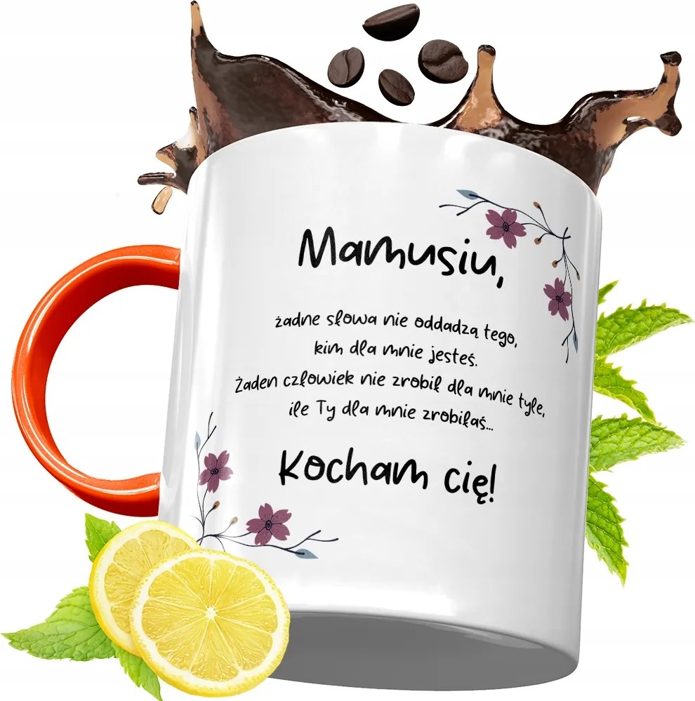 Narancssárga Bögre Anyukáknak Anyák Napjára fényképes nyomattal