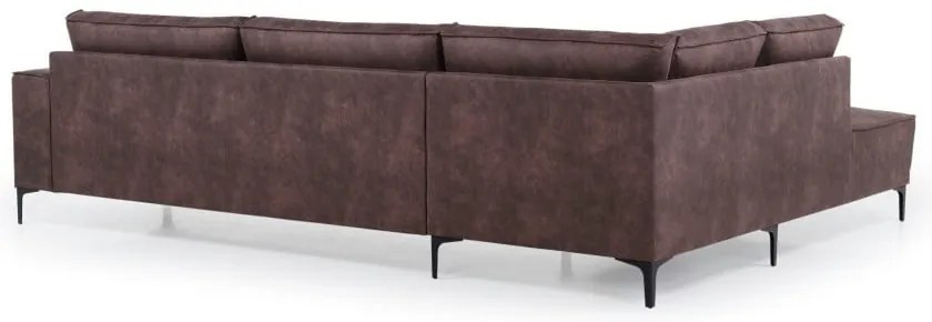 Barna bőrutánzat sarokkanapé (bal oldali) Copenhagen – Scandic