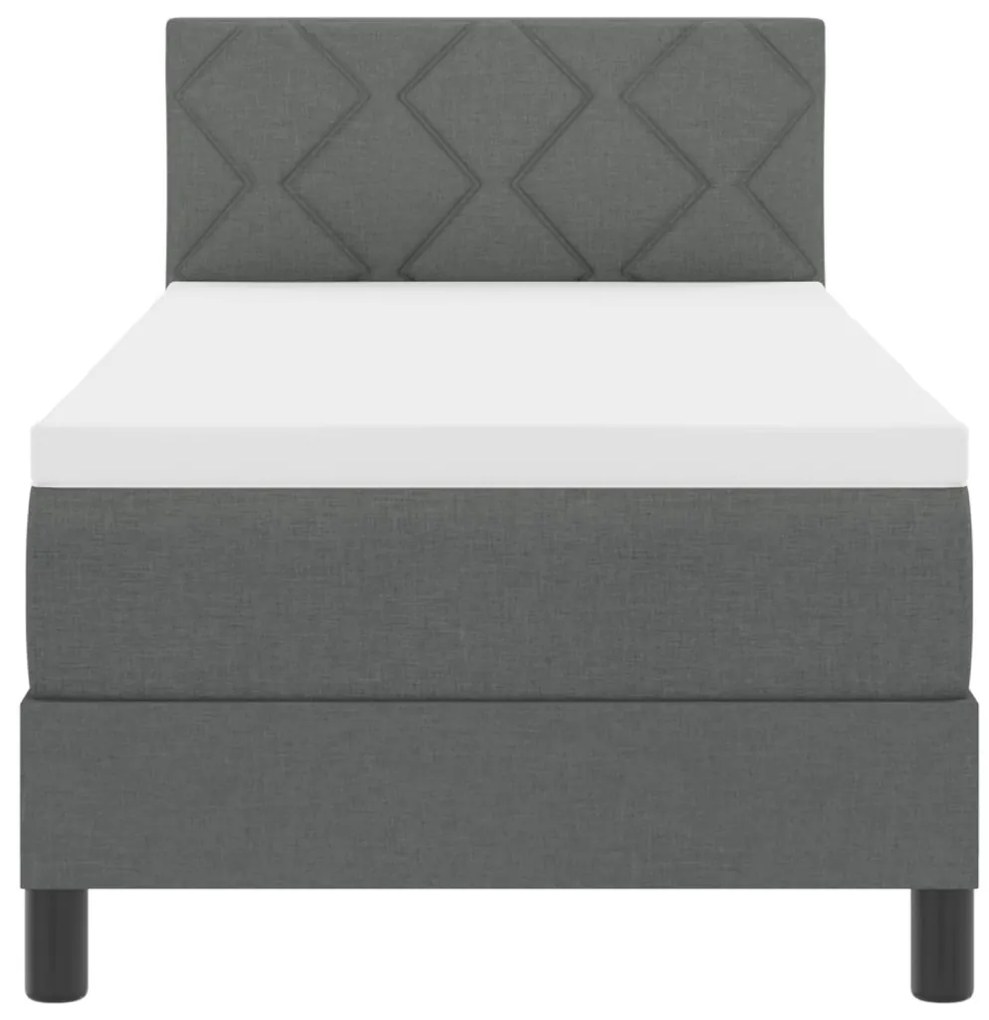 Boxspring Ágy Matraccal &amp; LED Sötét Szürke 80x200 cm Szövet