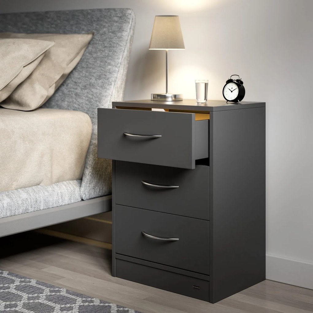 ELOISE éjjeliszekrény világítással, 54x39x28cm, antracit Casaria