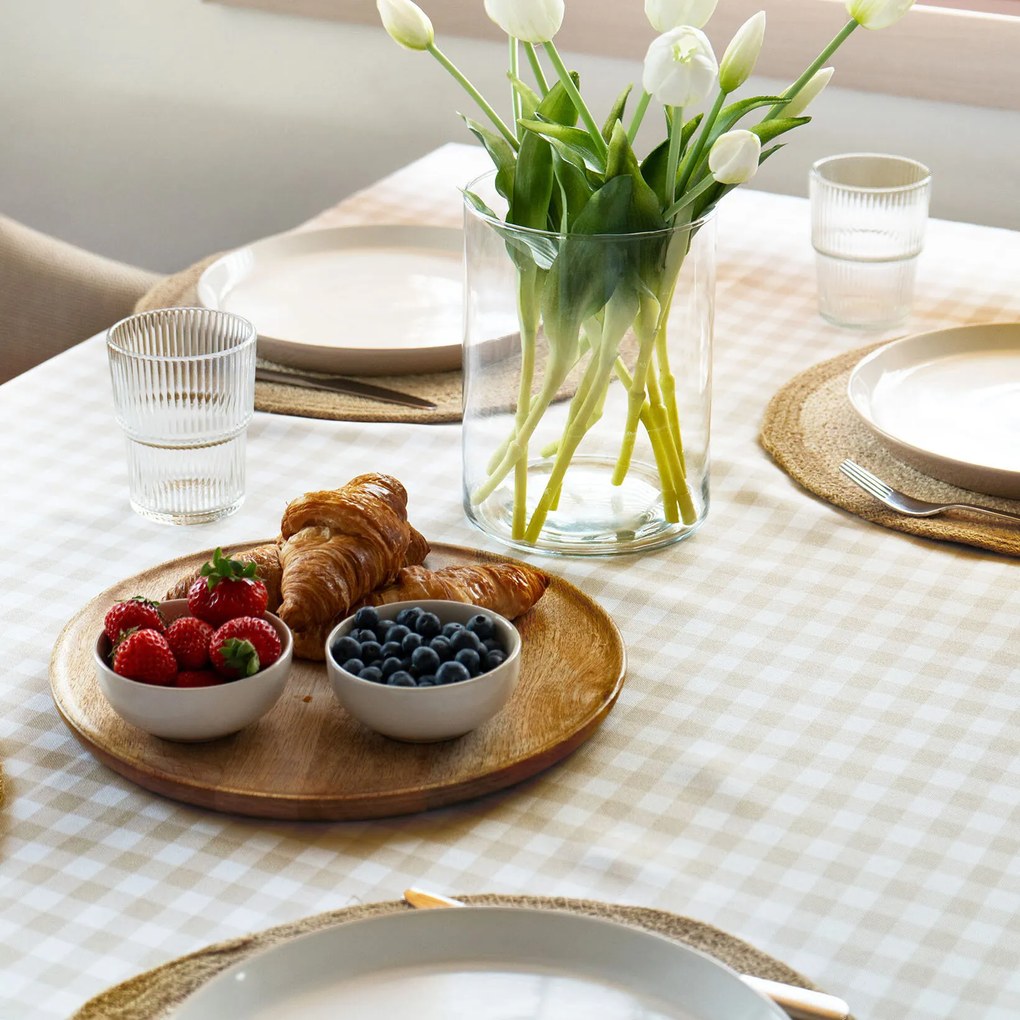 Goldea teflonos asztalterítő - bézs kockás 100 x 140 cm