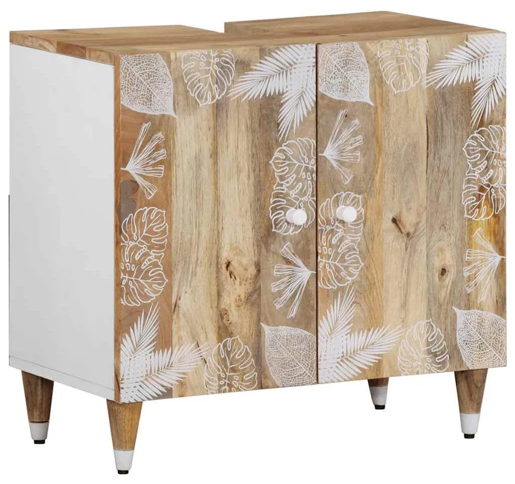 2 részes tömör mangófa fürdőszobai bútorszett