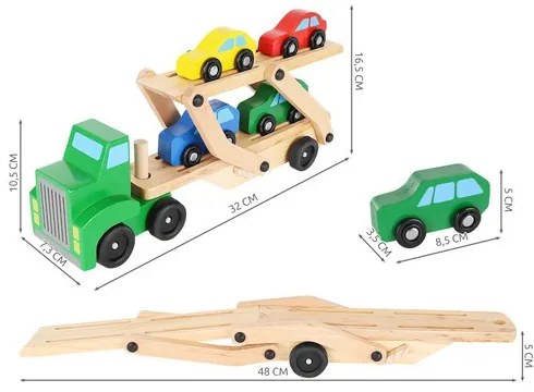 Wooden truck - trailer + set of cars 22698