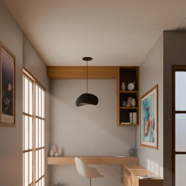 Brilagi - WABI SABI kábeles függőlámpa 1xE27/40W/230V, átmérő 35 cm, fekete