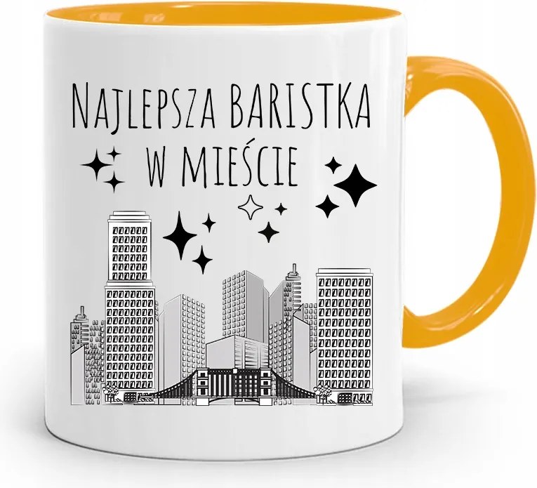 Barista Kávézó Bögre Sárga Ajándék fényképes nyomtatással