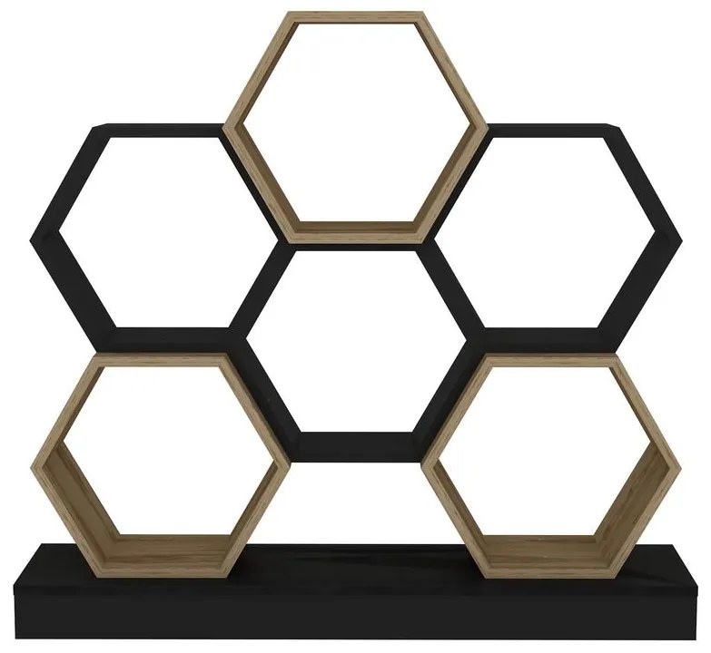 könyvespolc Cicek - Black, Oak