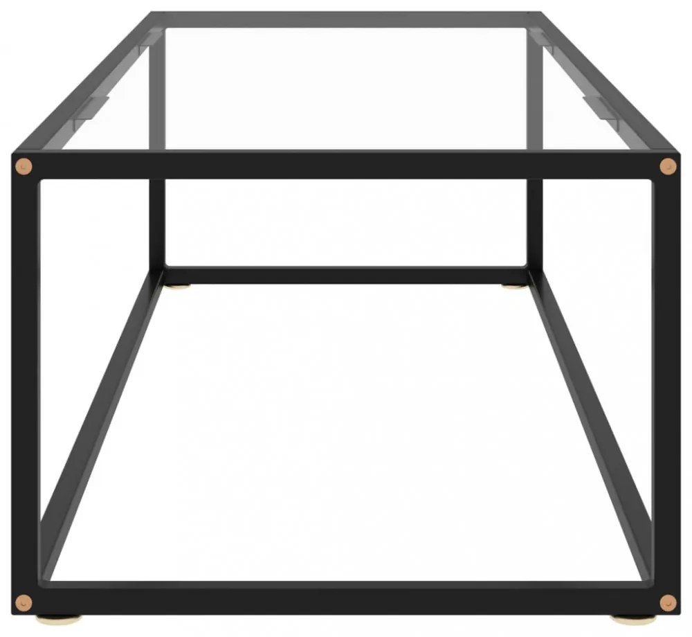 fekete dohányzóasztal edzett üveggel 120 x 50 x 35 cm