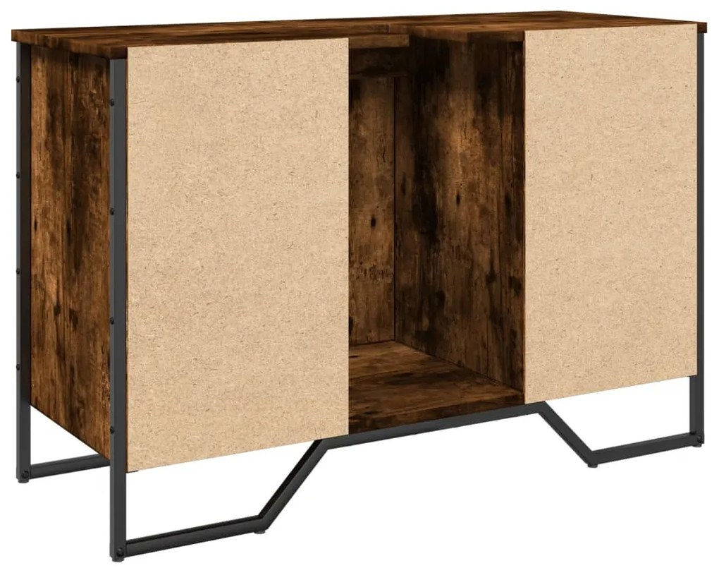 füstös tölgy szerelt fa fürdőszobai mosdószekrény 91x35x60 cm