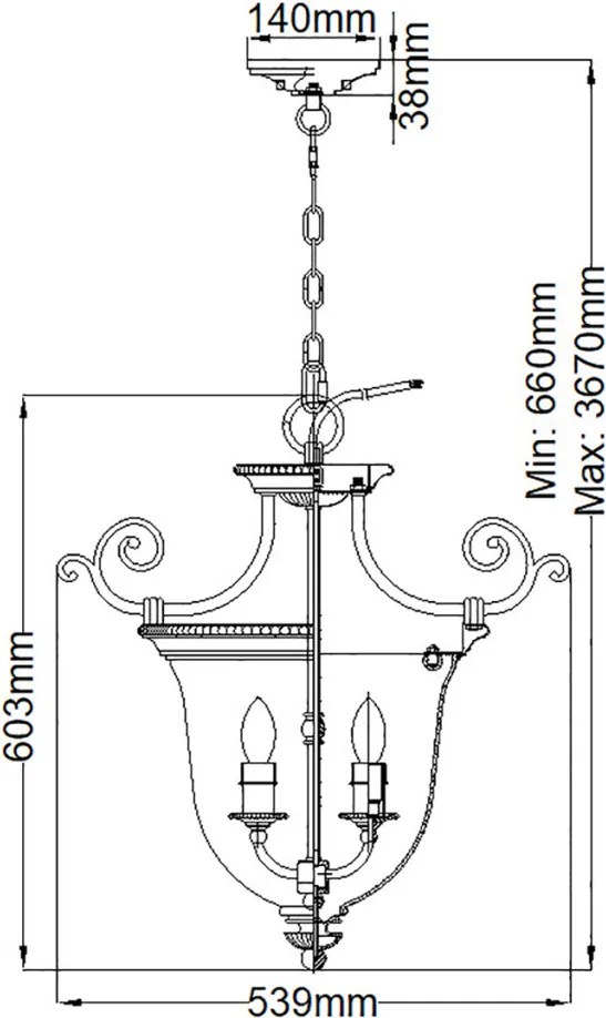 Hinkley Lighting CAMBRIDGE HK-CAMBRIDGE-P-S Függőlámpa 3x60W/E14