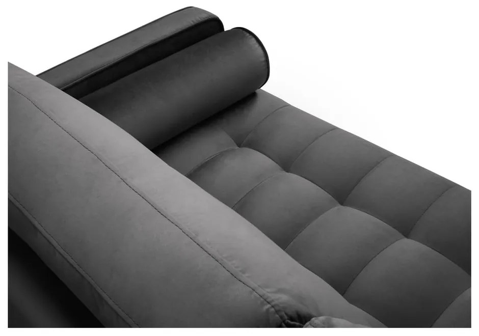 Santo sötétszürke bársonykanapé, 219 cm - Milo Casa