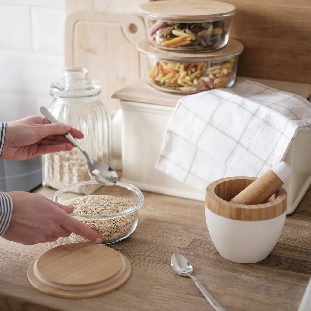 Florina Üvegdoboz bambusz fedéllel Clavato, 640 ml, L