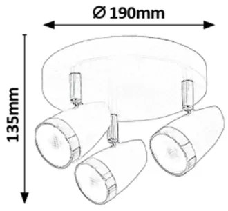 Rabalux 6514 - LED Spotlámpa KAREN 3xLED/4W/230V
