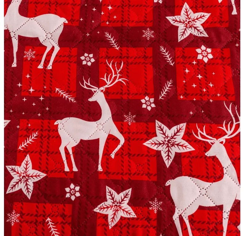 Ágytakaró VELVET CHRISTMAS piros Méret: 220 x 240 cm