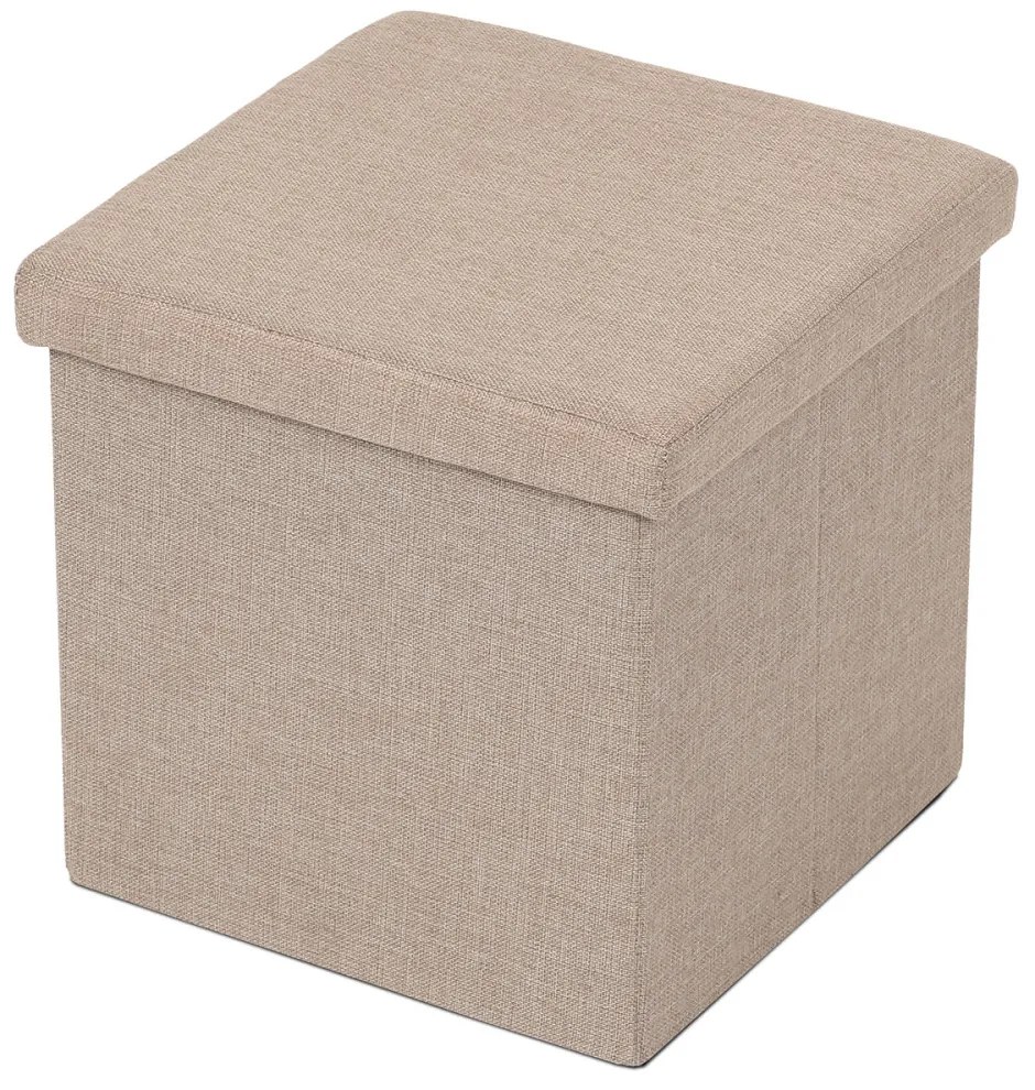 Taburet Cu Depozitare Material Textil Crem. TAB-461