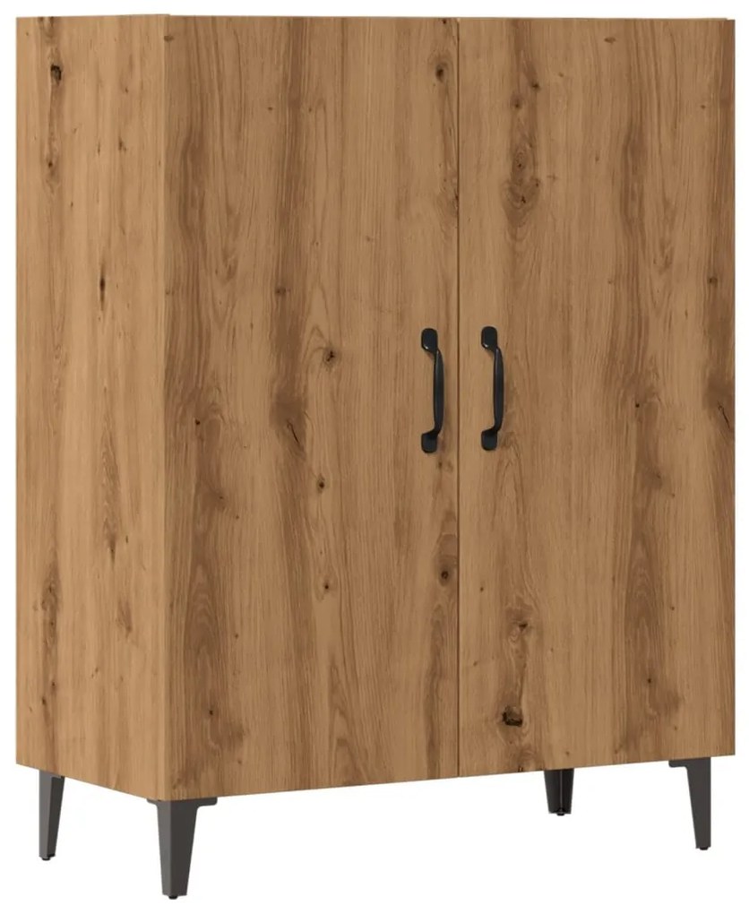 kézműves tölgy színű szerelt fa tálalószekrény 70 x 34 x 90 cm