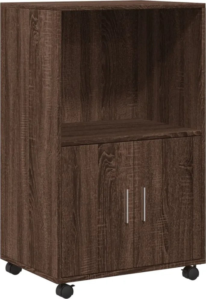 vidaXL barna tölgy színű szerelt fa kerekes szekrény 55 x 40 x 91 cm