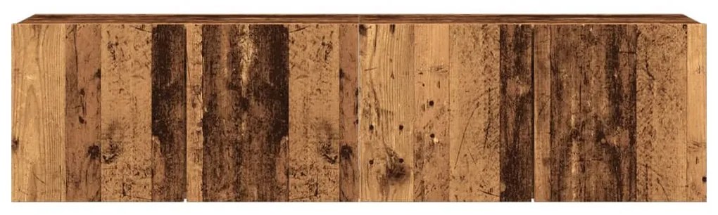 2 db antik fa színű falra szerelhető TV-szekrény 80 x 30 x 41cm