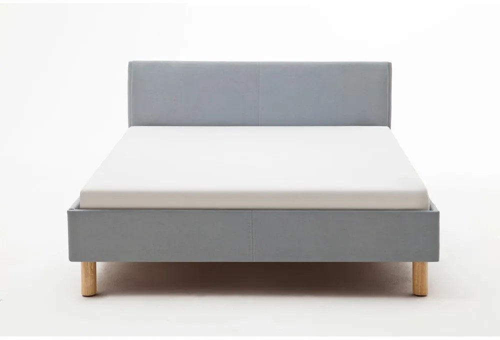 Kék-szürke kárpitozott egyszemélyes ágy ágyrács nélkül 120x200 cm Lena – Meise Möbel