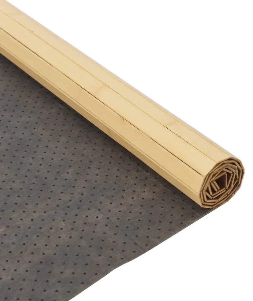 négyszögletű világos természetes bambusz szőnyeg 80 x 300 cm