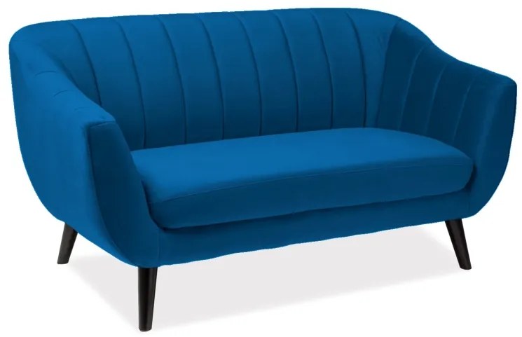 Kétszemélyes kanapé, kék bársony / wenge, ELITE 2 VELVET