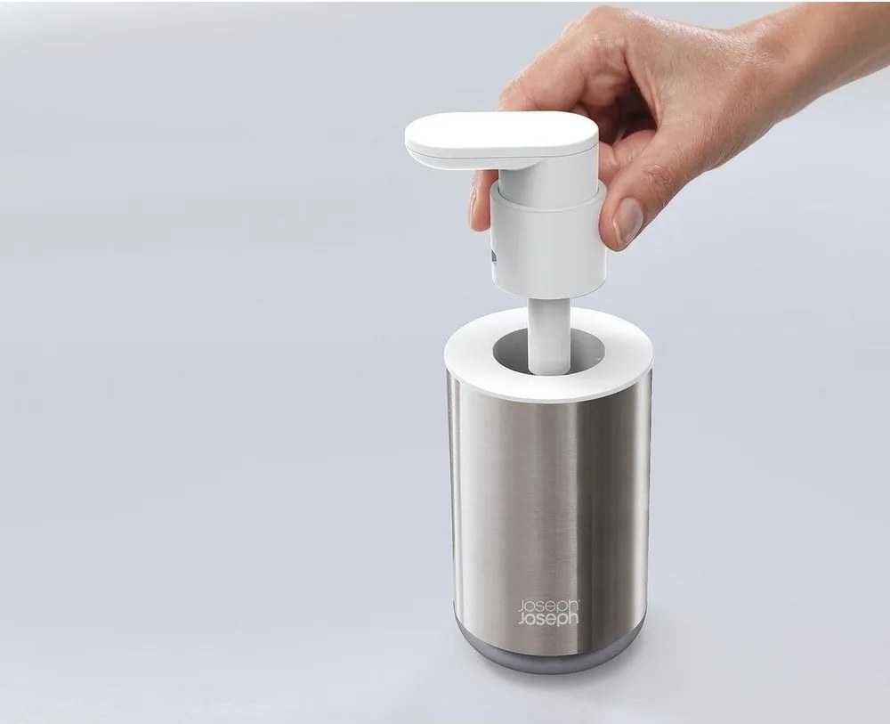 Ezüstszínű rozsdamentes acél szappanadagoló 300 ml Duo Steel – Joseph Joseph
