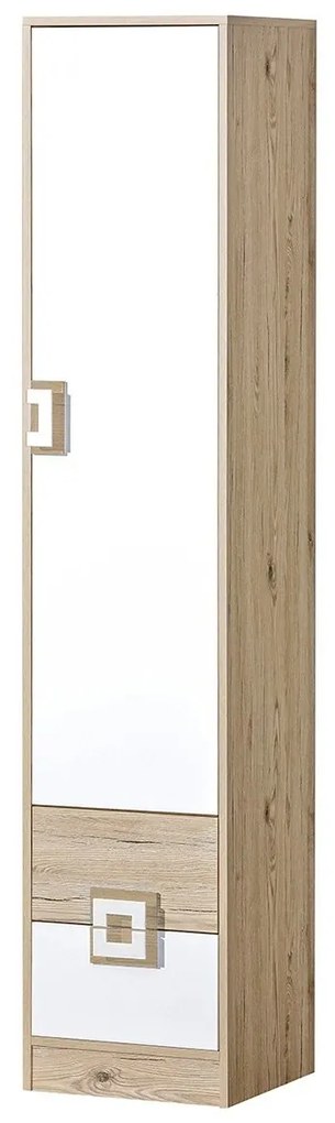 Polcosszekrény Niles NI05 (világos tölgy + fehér). 1058373