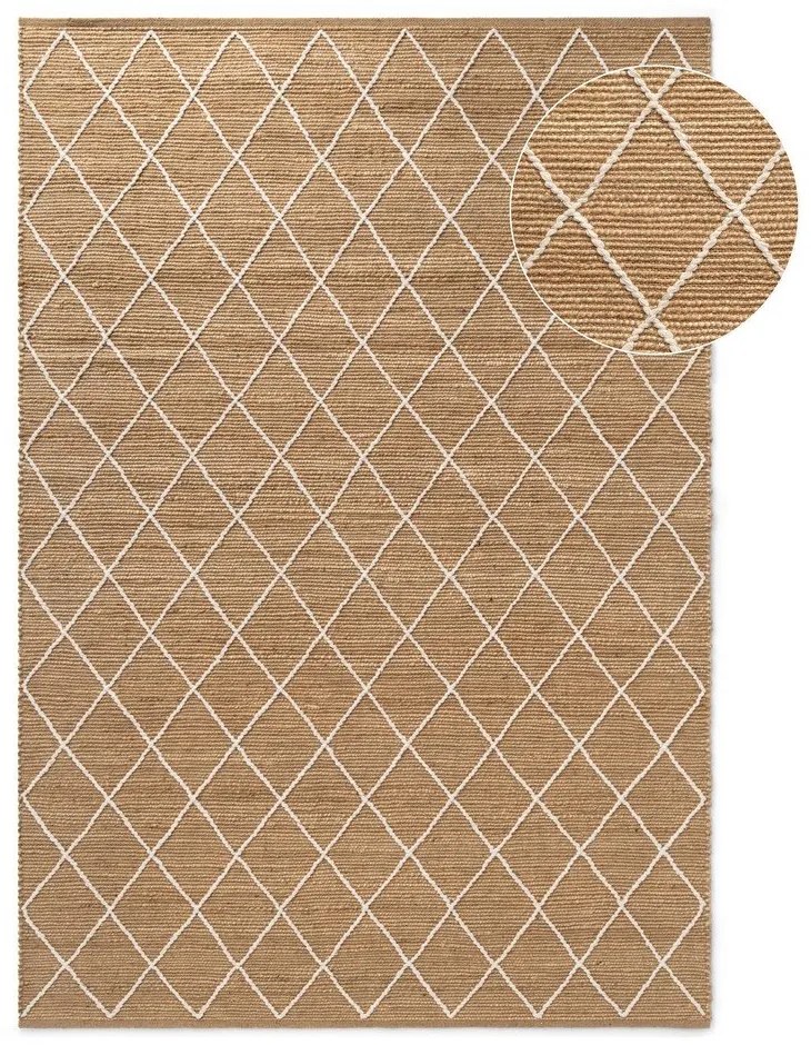 Natúr színű kézi szövésű juta szőnyeg 80x150 cm Kunu – Hanse Home