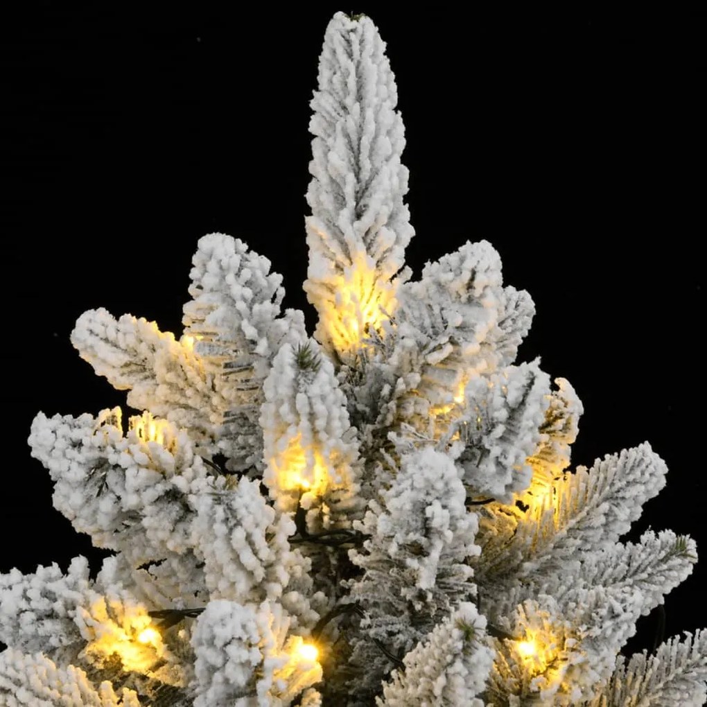 műkarácsonyfa 300 LED-del és pelyhes hóval 180 cm