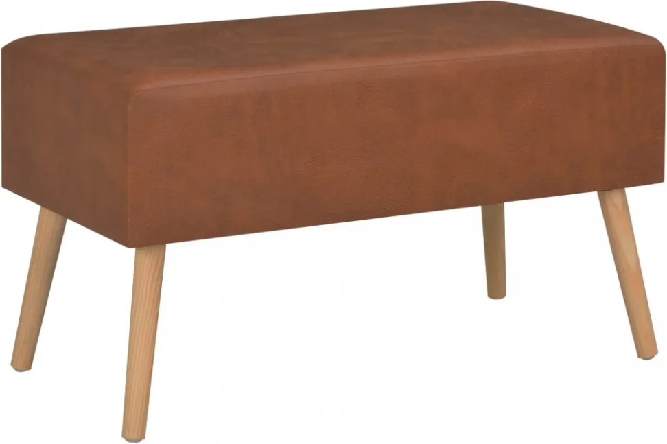 barna műbőr pad fiókokkal 80 cm