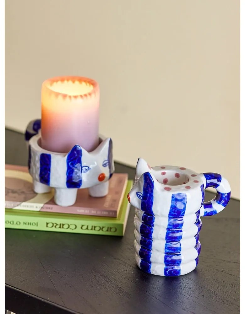 Agyagkerámia gyertyatartó készlet 2 db-os Caty – Bloomingville