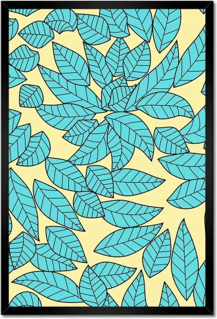 Poszterek keretben 40x60 Türkiz levelek Türkiz