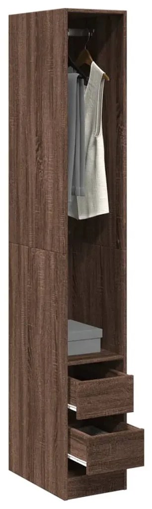 vidaXL barna tölgy színű szerelt fa ruhásszekrény 30 x 50 x 200 cm
