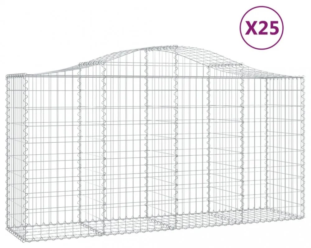 25 db íves horganyzott vas gabion kosár 200x50x100/120 cm