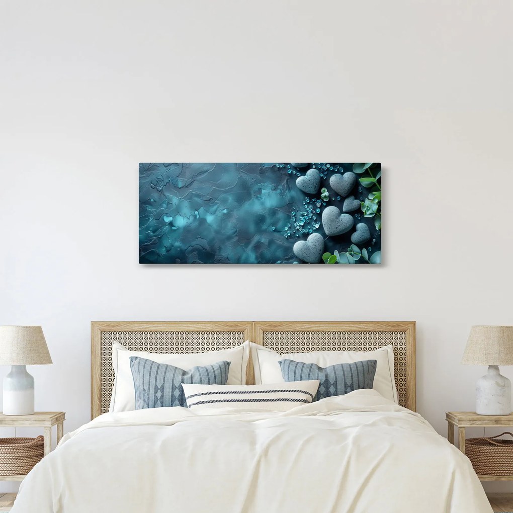 Kép - Szív alakú kövek (120x50 cm)
