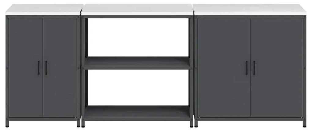 Konyhai Tároló Készlet Egyéb 3 pcs Antracit 240 x 50 x 92 cm