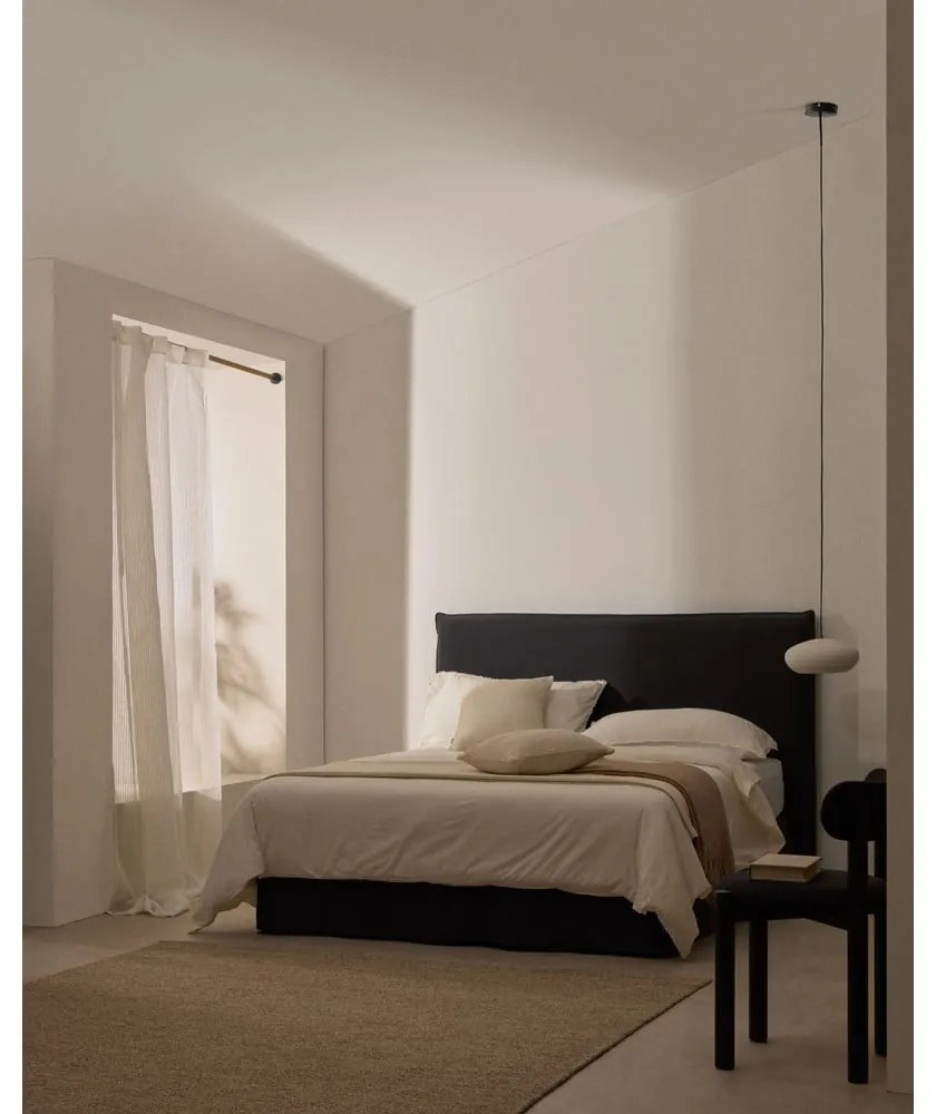 Antracitszürke kárpitozott franciaágy 180x200 cm Jaira – Kave Home