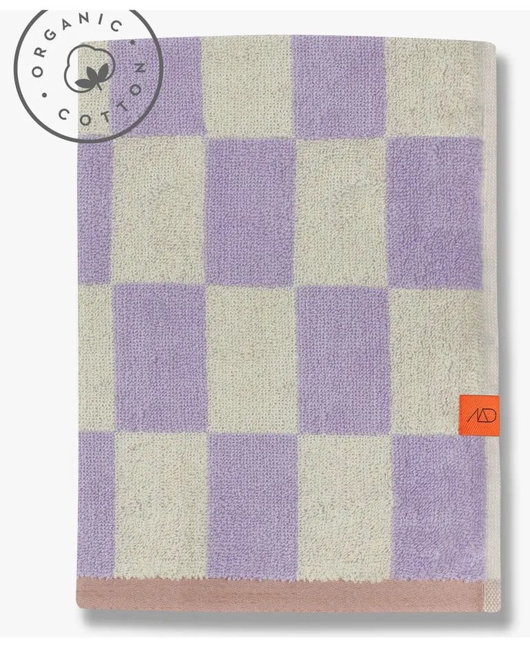 Világossárga-lila organikus pamut fürdőlepedő 70x133 cm Retro – Mette Ditmer Denmark
