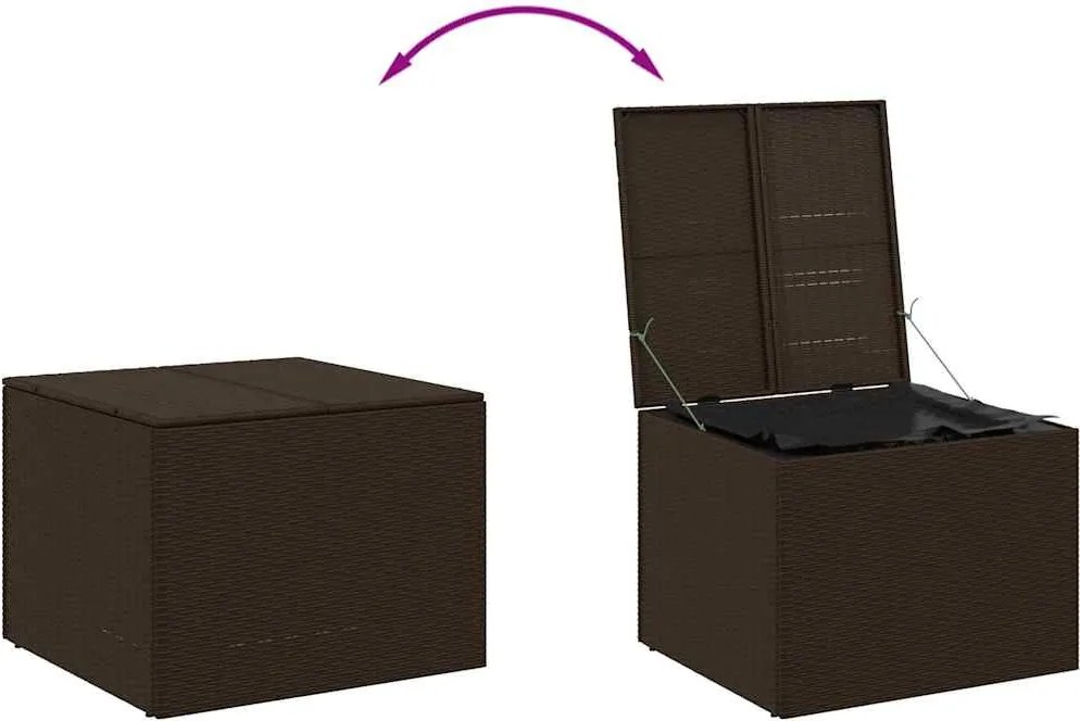 vidaXL barna polyrattan kerti tárolóláda 291 L