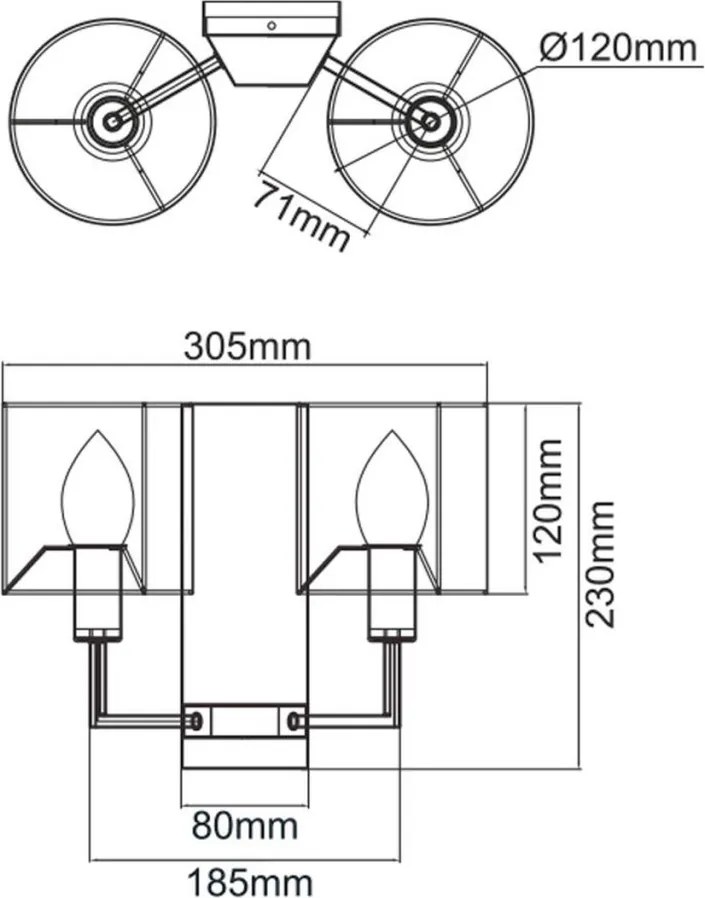 Orlicki Design CARERA OR81503 Fali lámpa 2x8W/E14