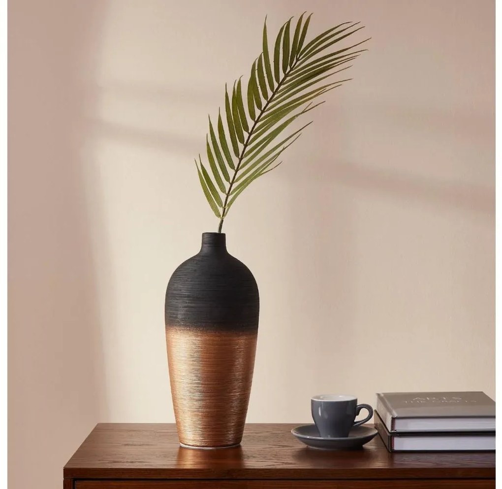 Eglo 421423 - Kerámia váza SARYKSU 28x12,5 cm fekete/arany