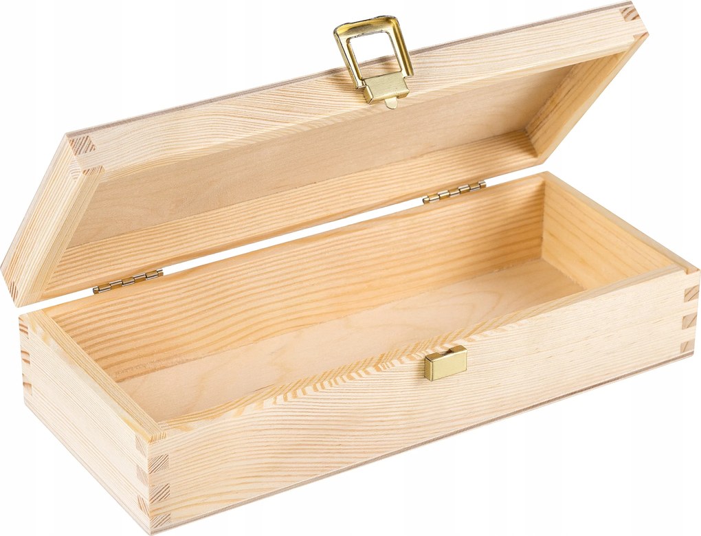 Kis fa doboz, ékszerdoboz, kazetta zárral, ajándéknak, 24x10,5x5,7cm