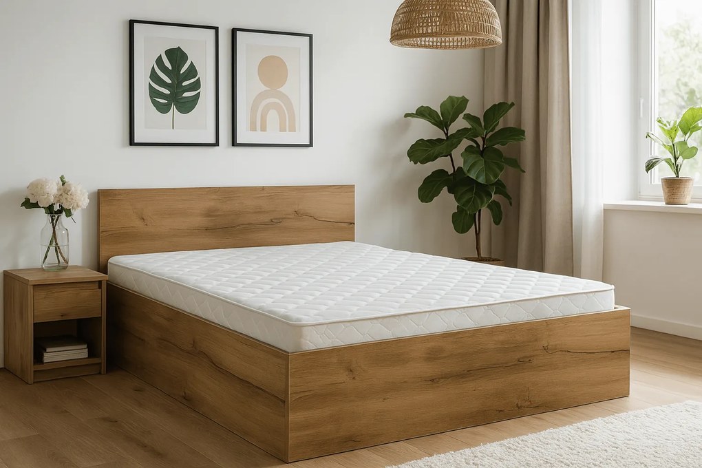 SOFIA ágy 180 x 200 cm, artisan tölgy Ágyrács: Ágyrács nélkül, Matrac: Sommera 18 cm matrac