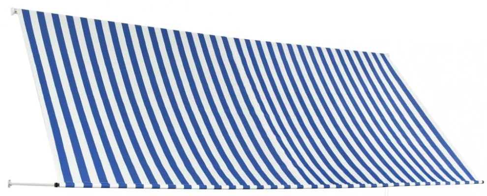 feltekerhető kék és fehér napellenző 350 x 150 cm