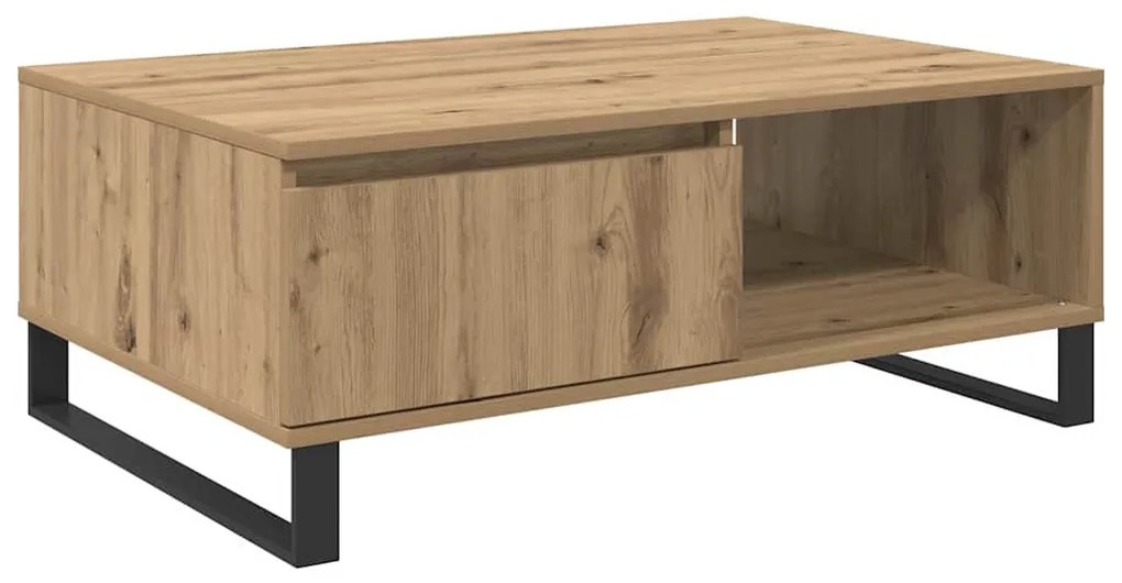 Dohányzóasztal fiókkal kézműves tölgy 90 x 60 x 35 cm Faanyag